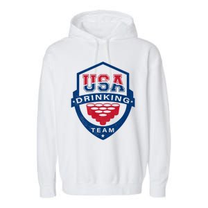 Usa Ing Team 4th Of July Funny Independence Day Drunk Cool Gift Garment-Dyed Fleece Hoodie