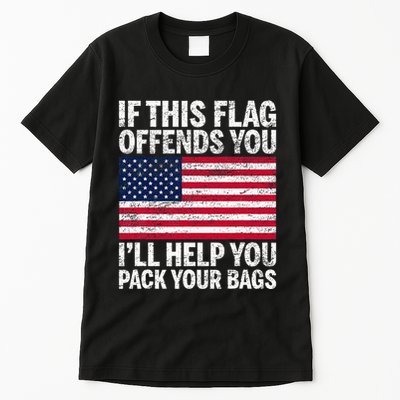 Usa If This Flag Offends You ILl Help You Pack Your Bags Tall T-Shirt