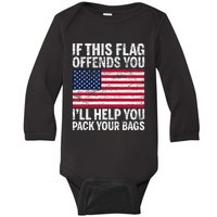 Usa If This Flag Offends You ILl Help You Pack Your Bags Baby Long Sleeve Bodysuit