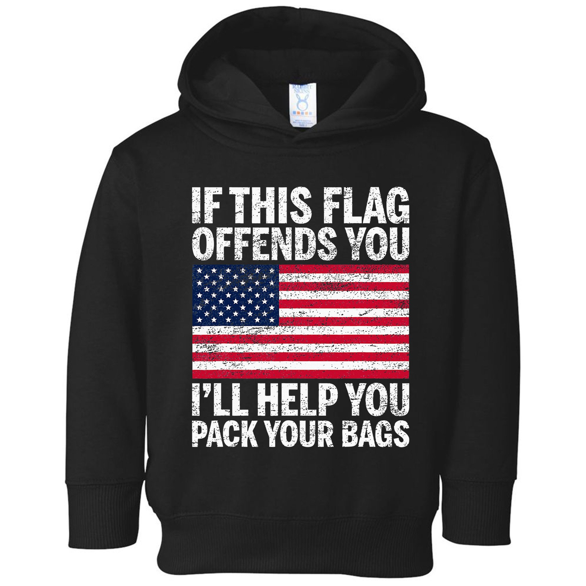 Usa If This Flag Offends You ILl Help You Pack Your Bags Toddler Hoodie