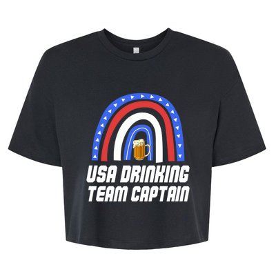 Usa Ing Team Captain Beer 4th Of July Rainbow Gift Bella+Canvas Jersey Crop Tee