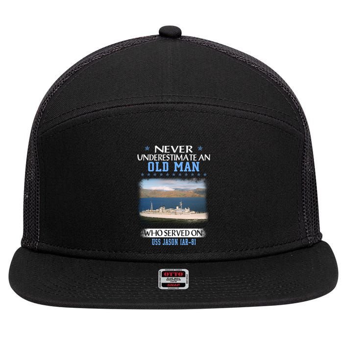 Uss Jason Ar8 Veterans Day Father Day Meaningful Gift 7 Panel Mesh Trucker Snapback Hat