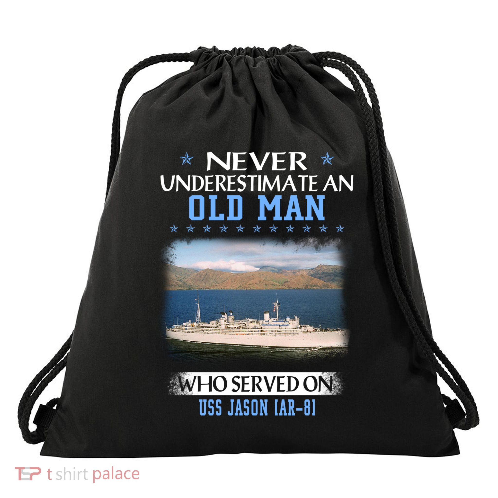 Uss Jason Ar8 Veterans Day Father Day Meaningful Gift Drawstring Bag