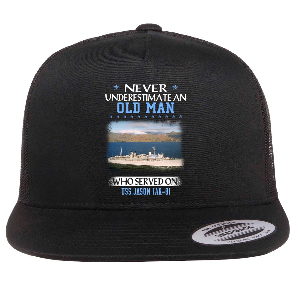 Uss Jason Ar8 Veterans Day Father Day Meaningful Gift Flat Bill Trucker Hat