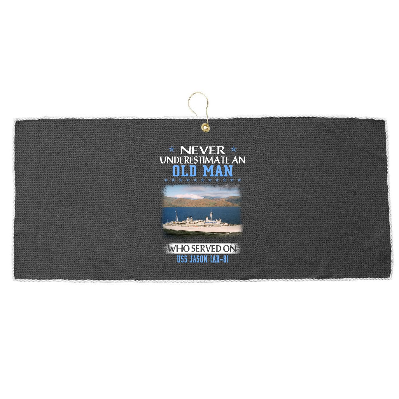 Uss Jason Ar8 Veterans Day Father Day Meaningful Gift Large Microfiber Waffle Golf Towel