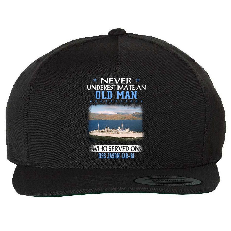 Uss Jason Ar8 Veterans Day Father Day Meaningful Gift Wool Snapback Cap