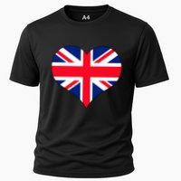 Union Jack British Flag Heart British Isles Cooling Performance Crew T-Shirt