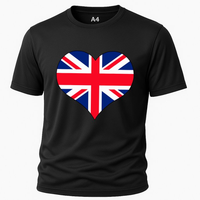 Union Jack British Flag Heart British Isles Cooling Performance Crew T-Shirt
