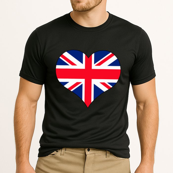 Union Jack British Flag Heart British Isles Cooling Performance Crew T-Shirt