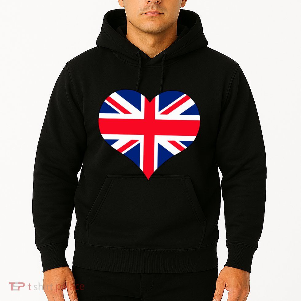 Union Jack British Flag Heart British Isles Hoodie
