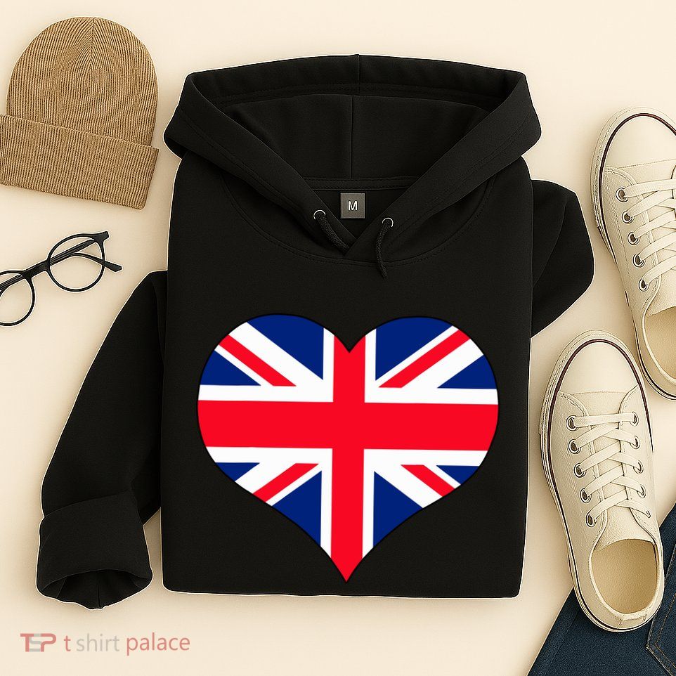 Union Jack British Flag Heart British Isles Hoodie