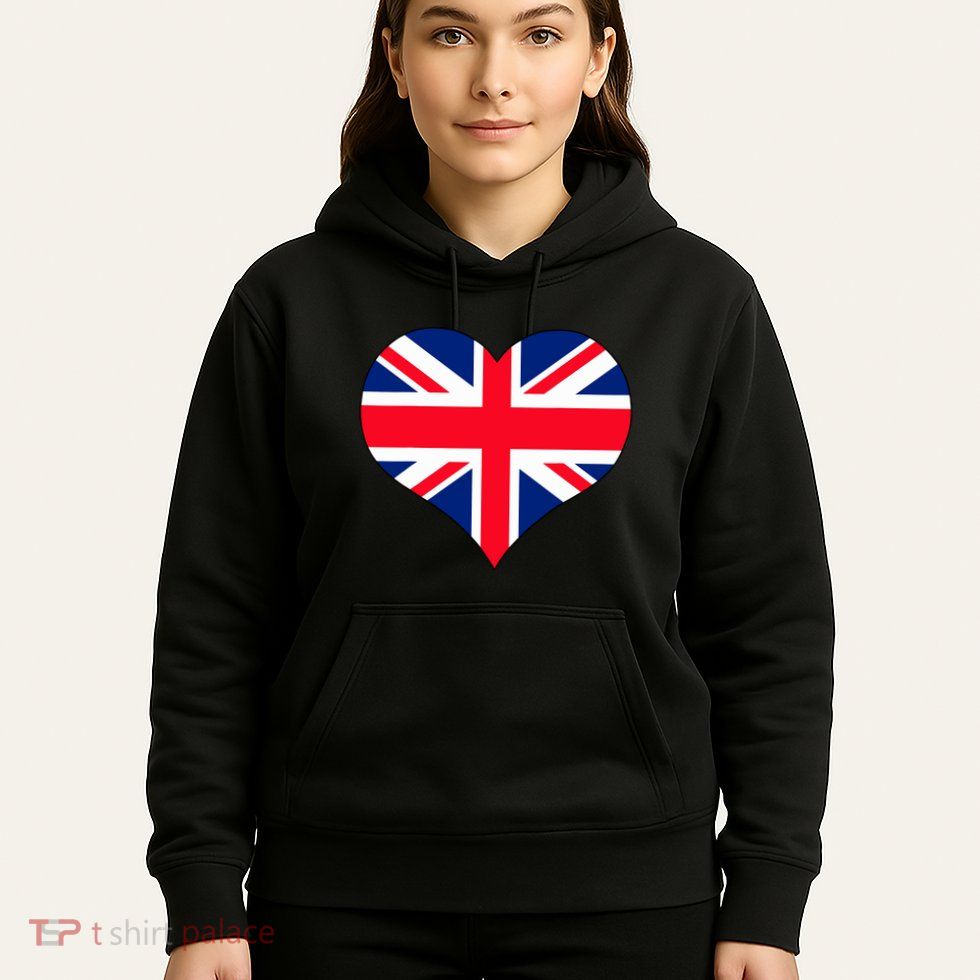 Union Jack British Flag Heart British Isles Hoodie