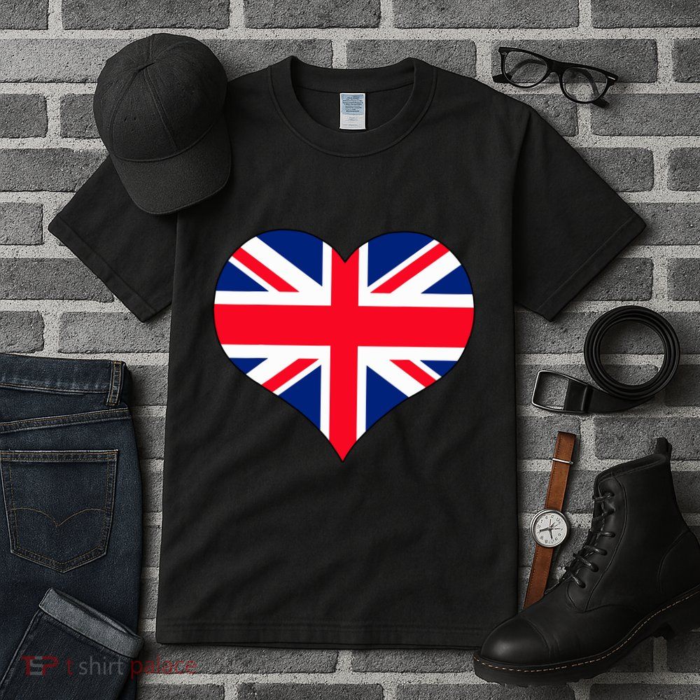 Union Jack British Flag Heart British Isles Tall T-Shirt
