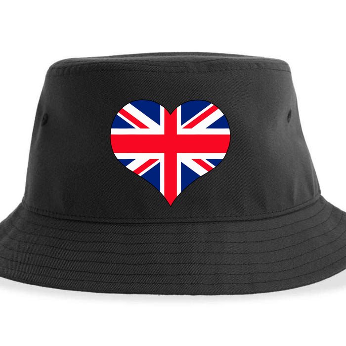 Union Jack British Flag Heart British Isles Sustainable Bucket Hat