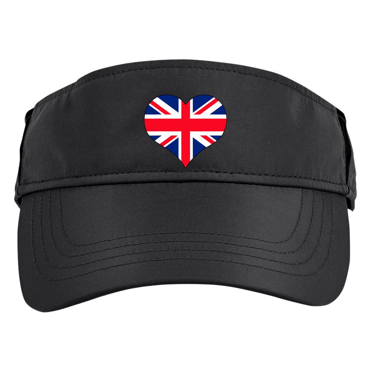Union Jack British Flag Heart British Isles Adult Drive Performance Visor