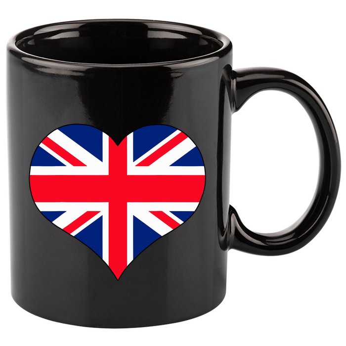 Union Jack British Flag Heart British Isles 11oz C Handle Ceramic Mug