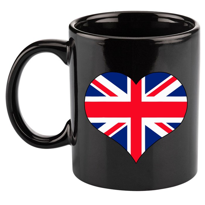 Union Jack British Flag Heart British Isles 11oz C Handle Ceramic Mug