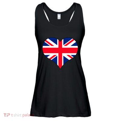 Union Jack British Flag Heart British Isles Ladies Essential Flowy Tank