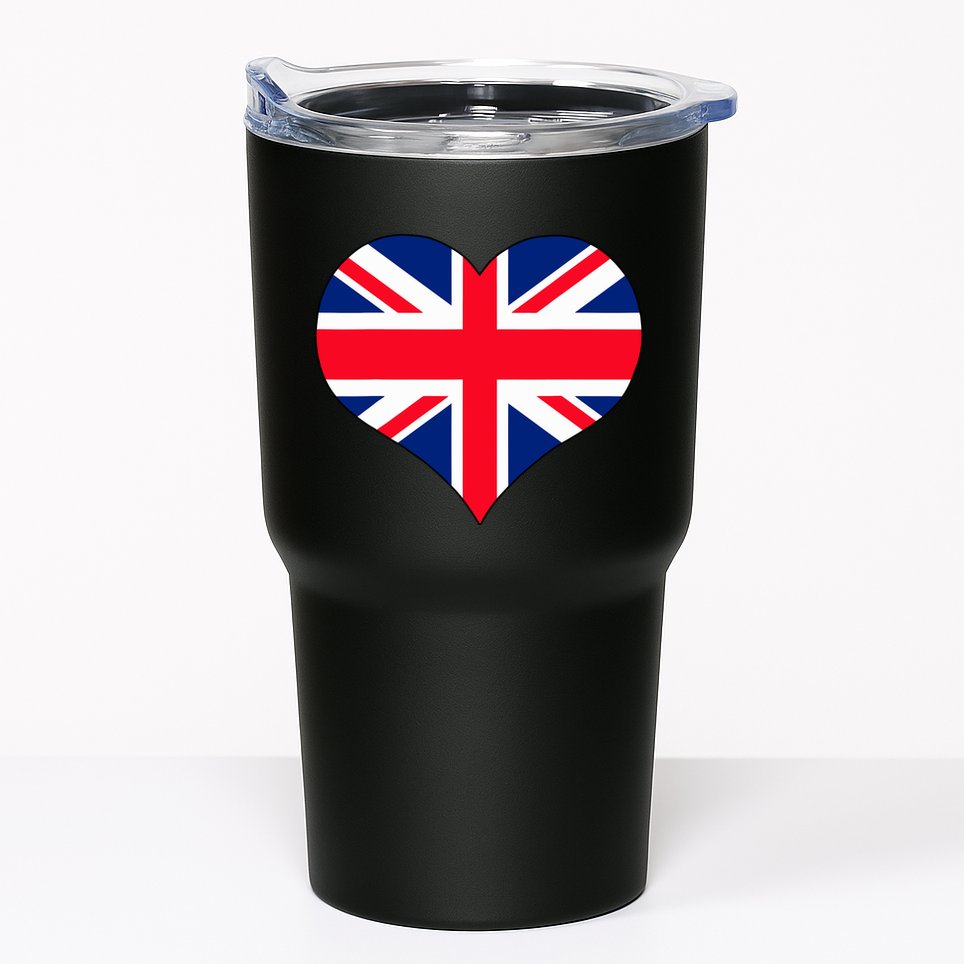 Union Jack British Flag Heart British Isles Tumbler