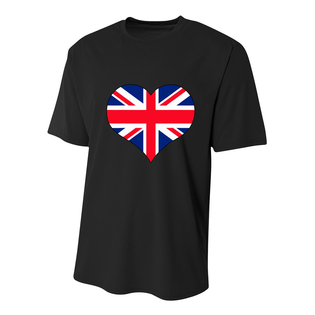 Union Jack British Flag Heart British Isles Youth Performance Sprint T-Shirt