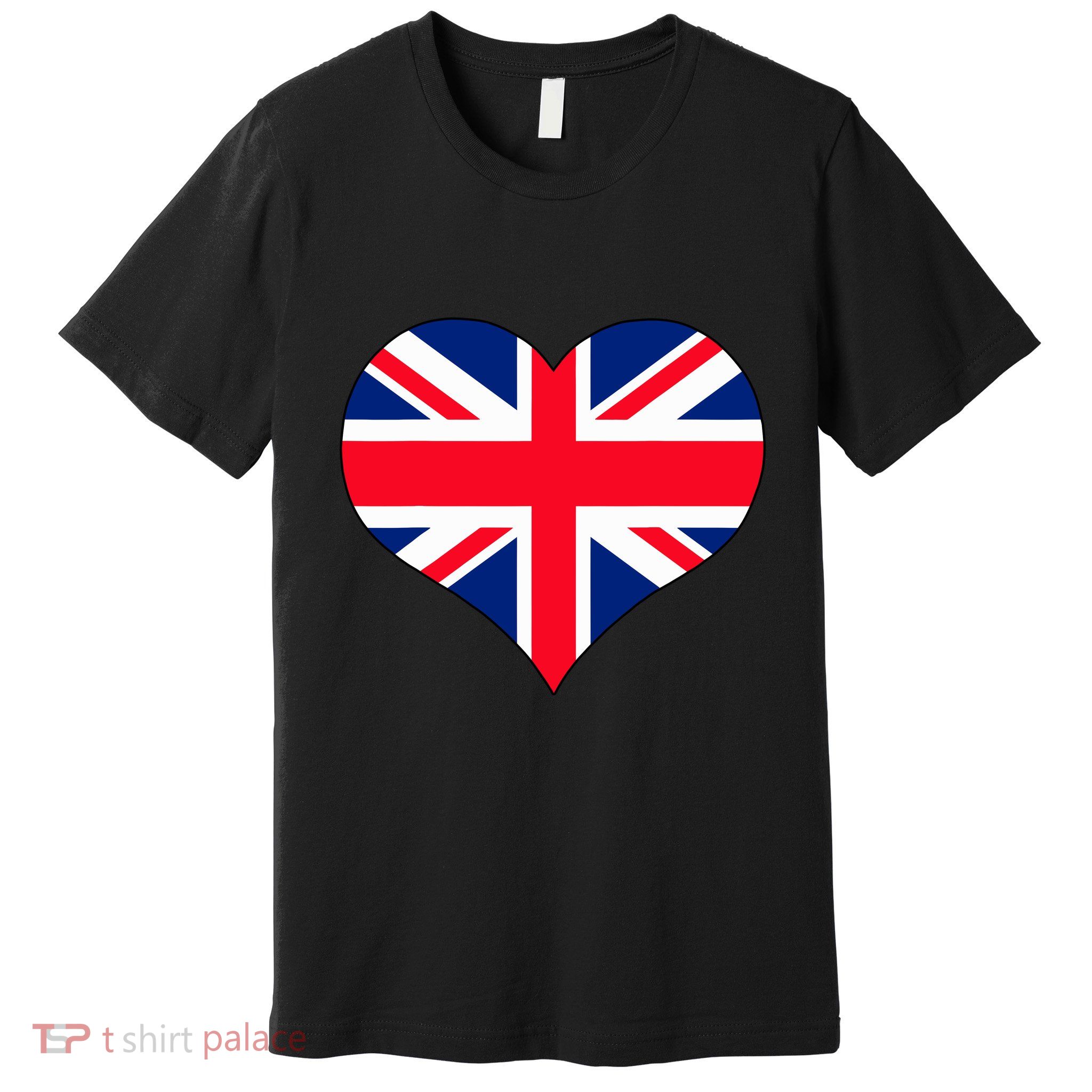 Union Jack British Flag Heart British Isles Premium T-Shirt
