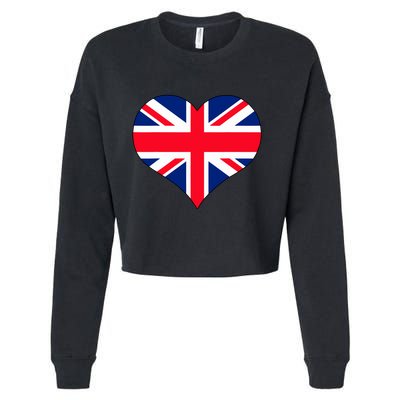 Union Jack British Flag Heart British Isles Cropped Pullover Crew