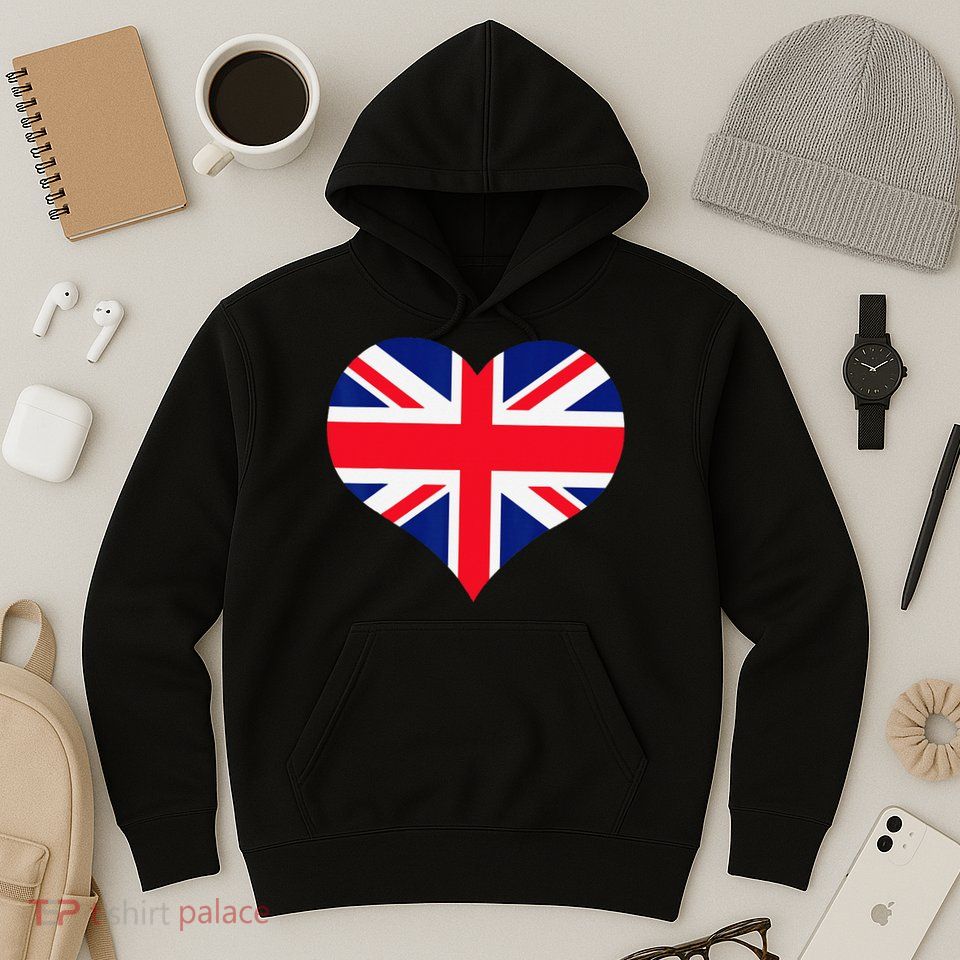 Union Jack British Flag Heart British Isles Hoodie