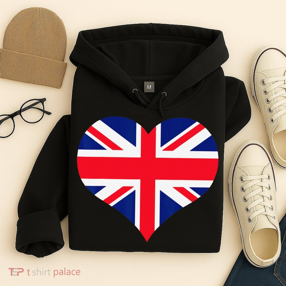 Union Jack British Flag Heart British Isles Hoodie