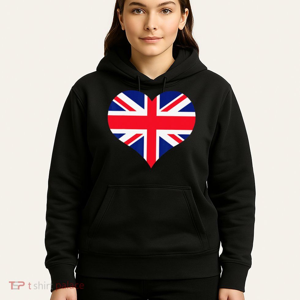 Union Jack British Flag Heart British Isles Hoodie
