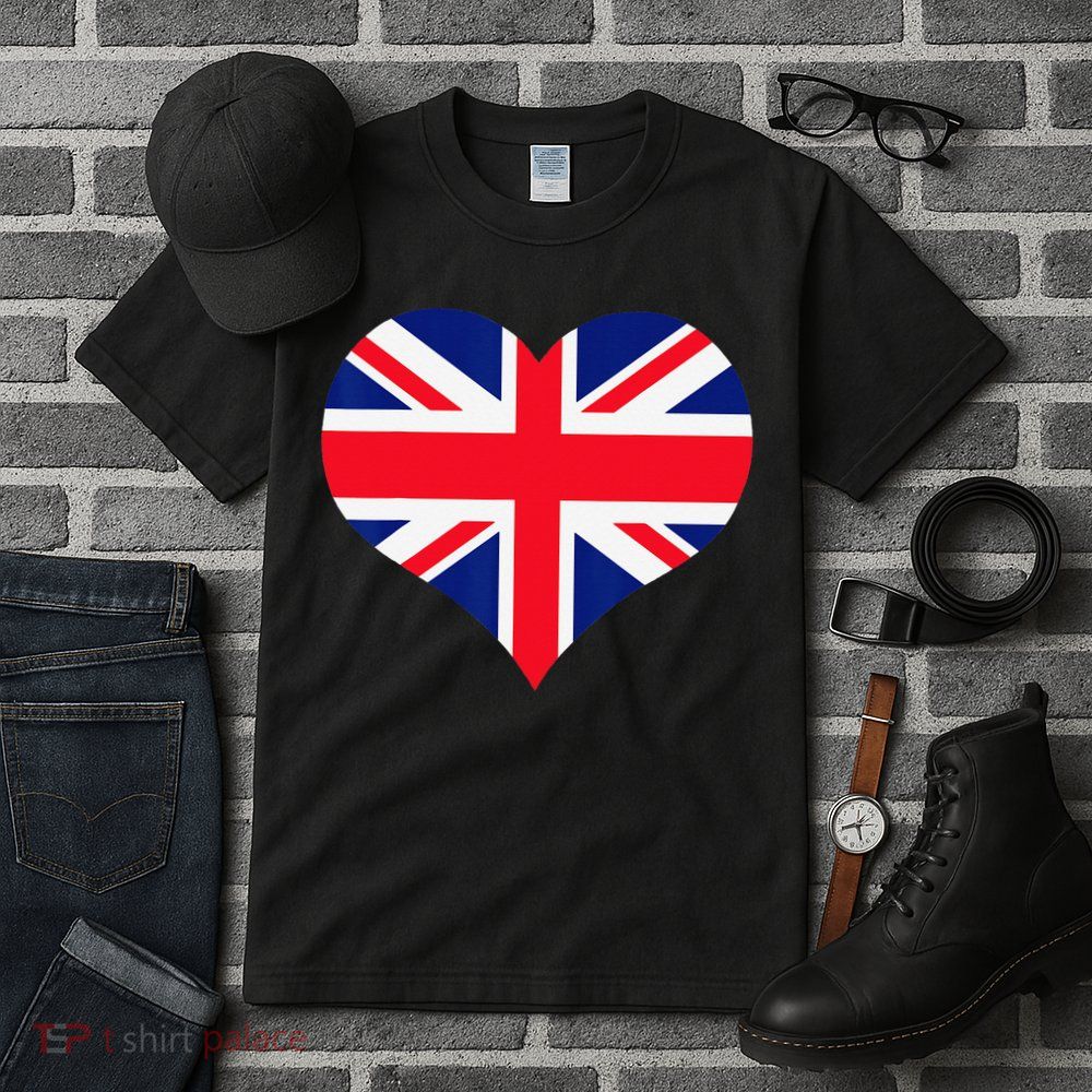 Union Jack British Flag Heart British Isles Tall T-Shirt