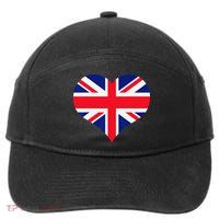 Union Jack British Flag Heart British Isles 7-Panel Snapback Hat