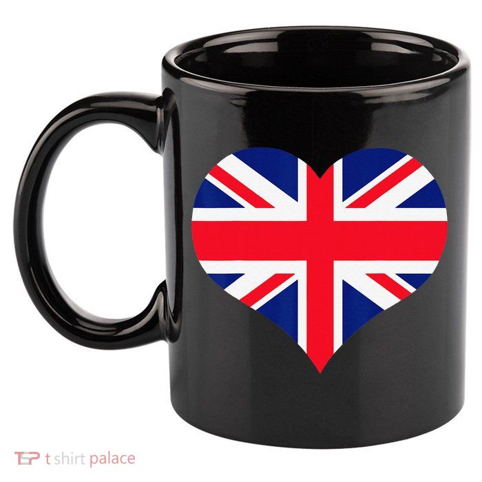 Union Jack British Flag Heart British Isles 11oz C Handle Ceramic Mug