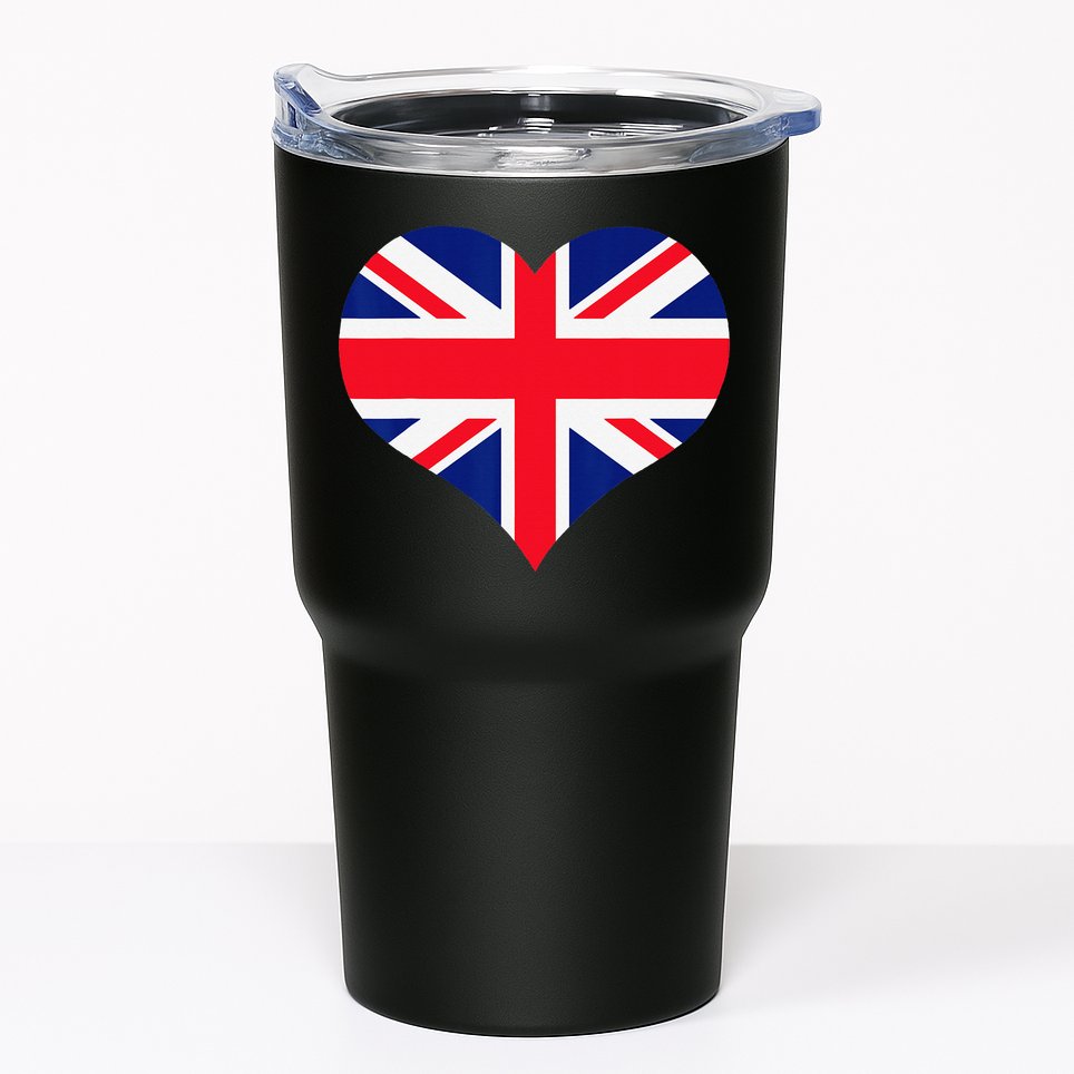Union Jack British Flag Heart British Isles Tumbler