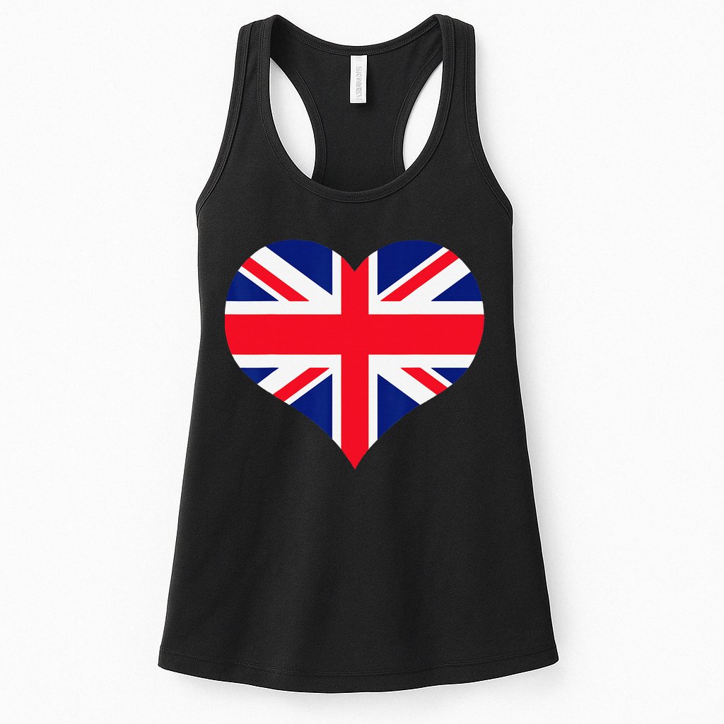 Union Jack British Flag Heart British Isles Womens Tank Top