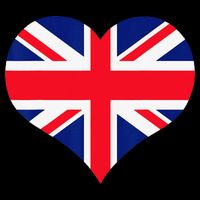 Union Jack British Flag Heart British Isles Pom Pom 12in Knit Beanie