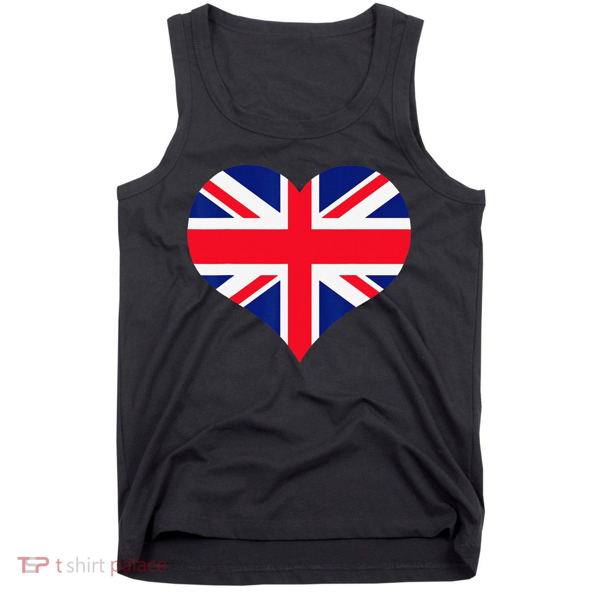 Union Jack British Flag Heart British Isles Tank Top
