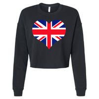 Union Jack British Flag Heart British Isles Cropped Pullover Crew