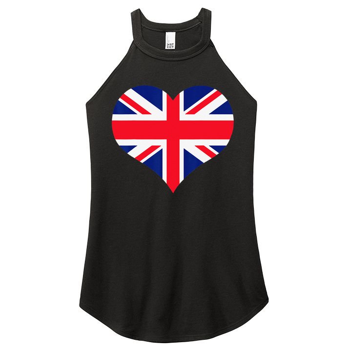 Union Jack British Flag Heart British Isles Women's Perfect Tri Rocker Tank