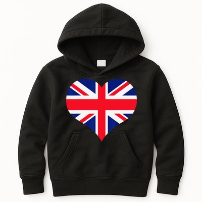 Union Jack British Flag Heart British Isles Kids Hoodie