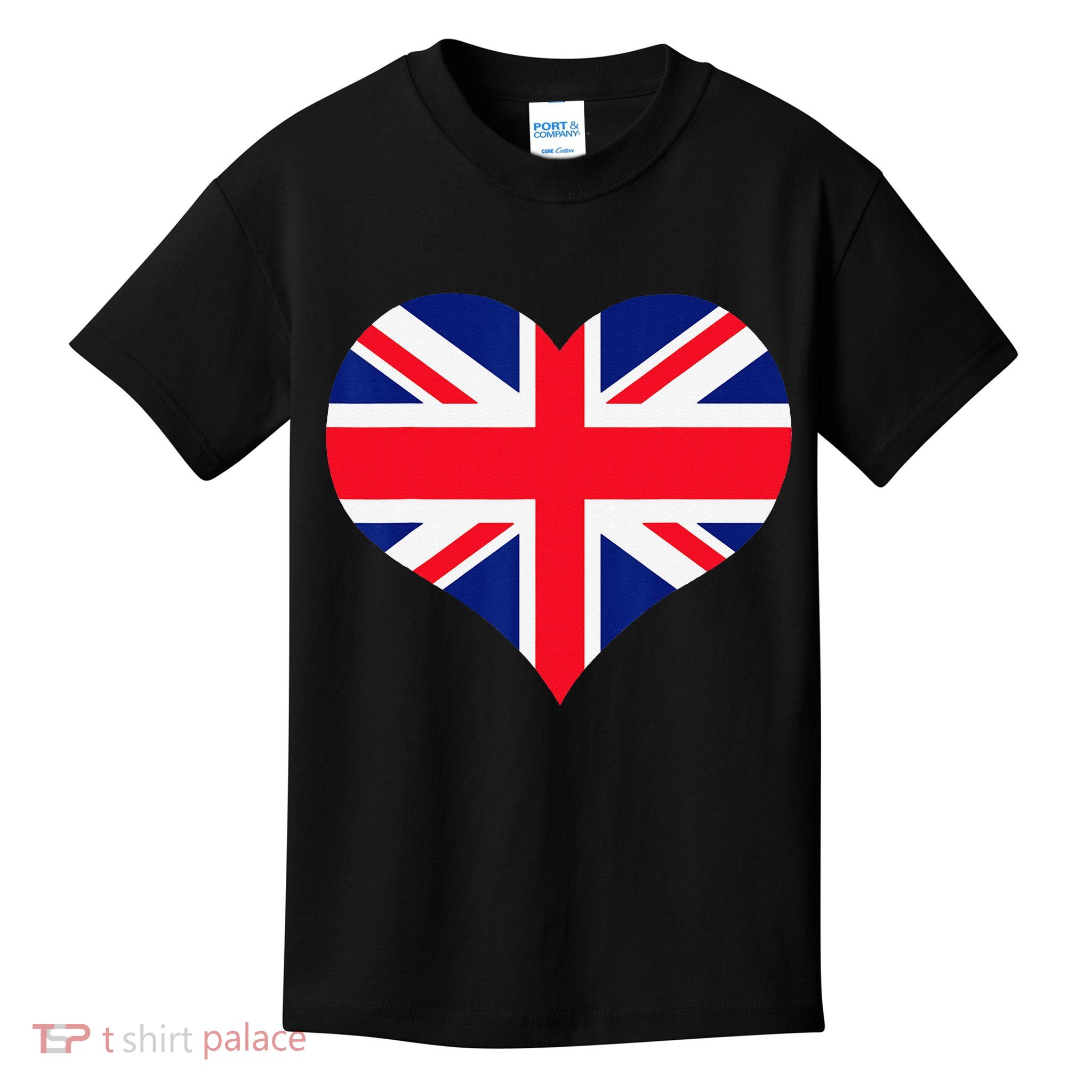 Union Jack British Flag Heart British Isles Kids T-Shirt