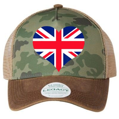 Union Jack British Flag Heart British Isles Legacy Tie Dye Trucker Hat