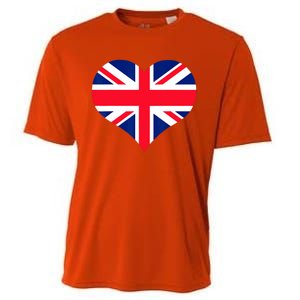 Union Jack British Flag Heart British Isles Cooling Performance Crew T-Shirt