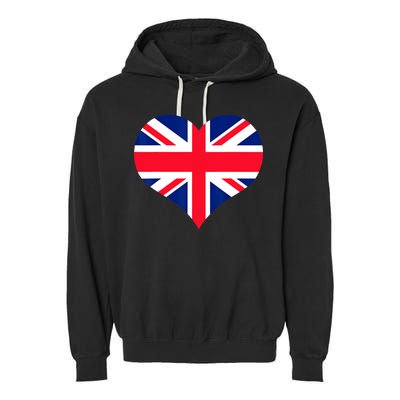 Union Jack British Flag Heart British Isles Garment-Dyed Fleece Hoodie