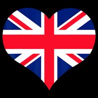 Union Jack British Flag Heart British Isles Flexfit Unipanel Trucker Cap