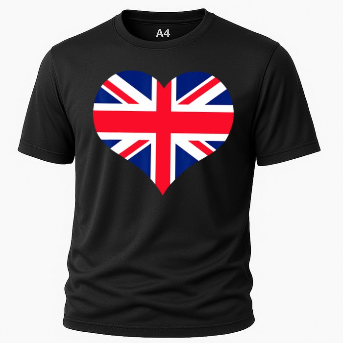Union Jack British Flag Heart British Isles Cooling Performance Crew T-Shirt