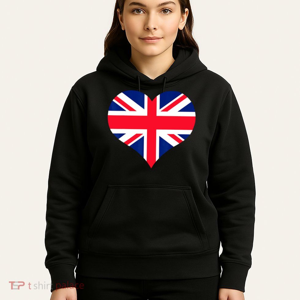 Union Jack British Flag Heart British Isles Hoodie
