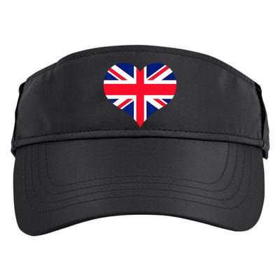 Union Jack British Flag Heart British Isles Adult Drive Performance Visor