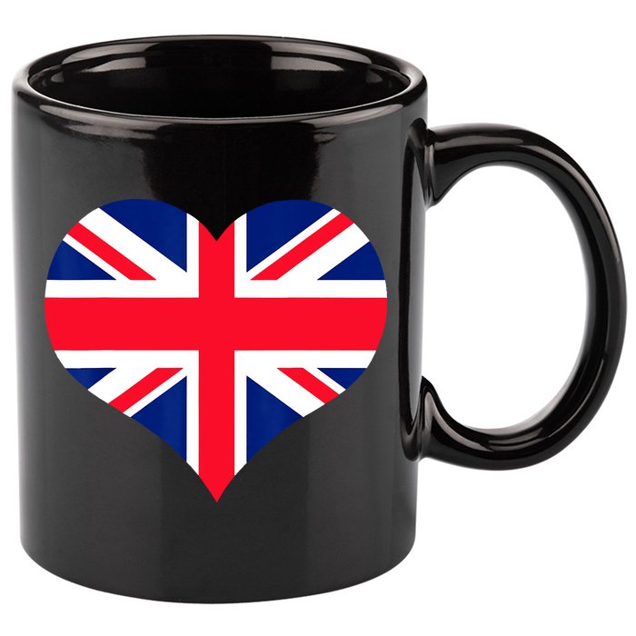 Union Jack British Flag Heart British Isles 11oz C Handle Ceramic Mug