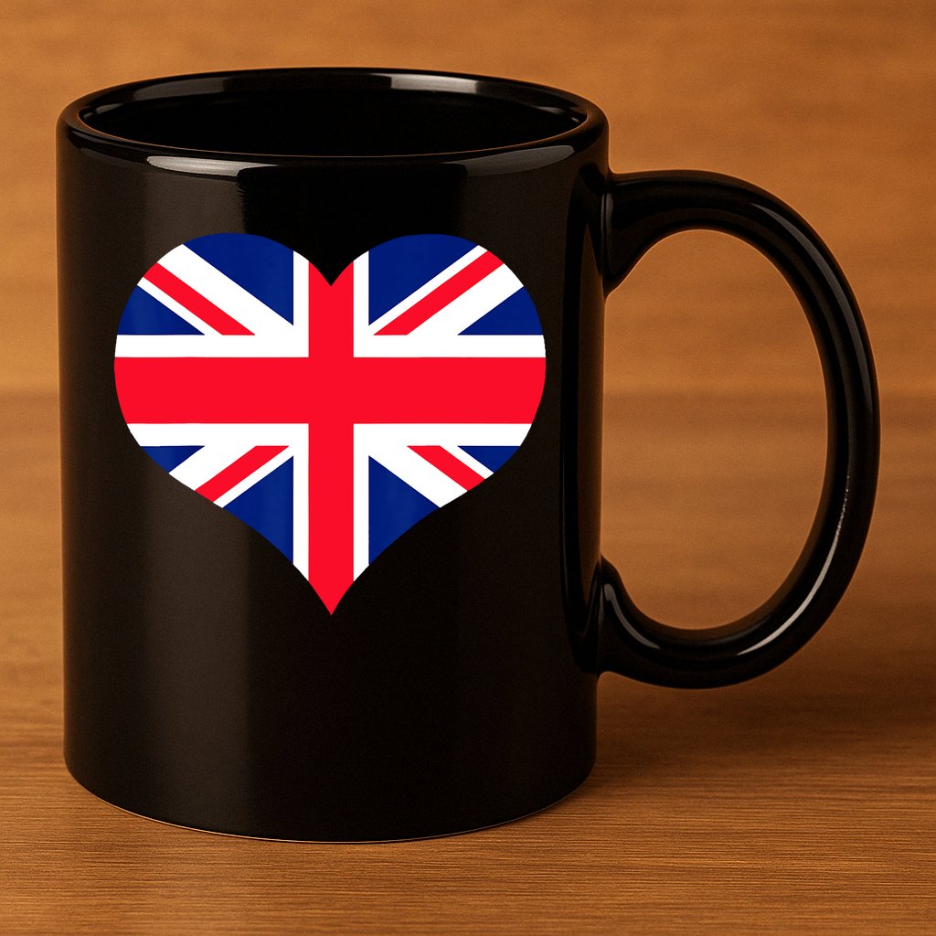 Union Jack British Flag Heart British Isles 11oz C Handle Ceramic Mug