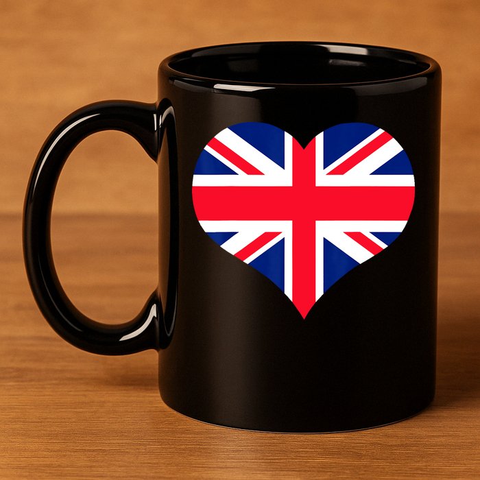 Union Jack British Flag Heart British Isles 11oz C Handle Ceramic Mug